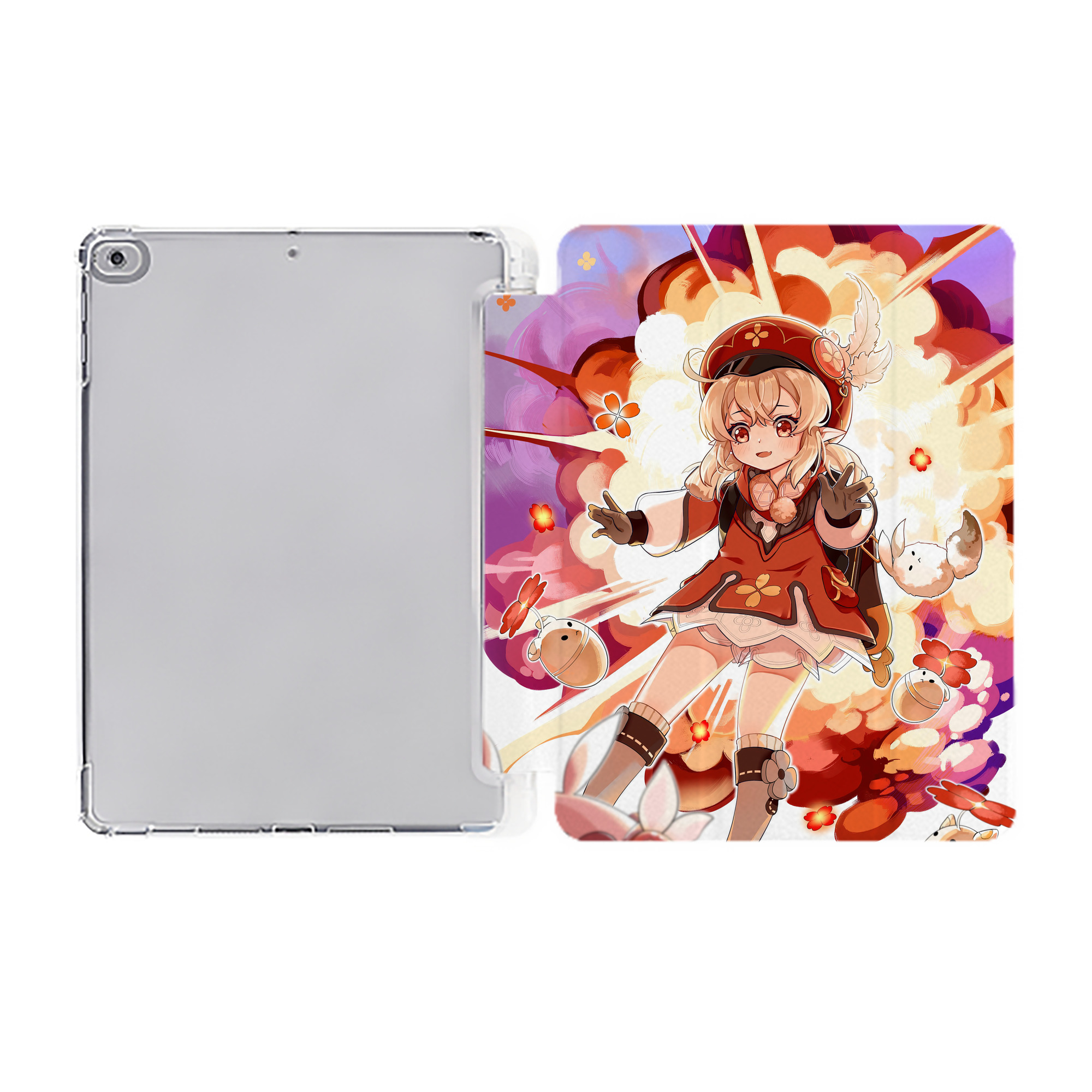 げんし神 genshin IPad ケース ペン収納付き 三つ折りスタンド PUレザー×シリコン 対応機種9.5/10.5/10.9インチ